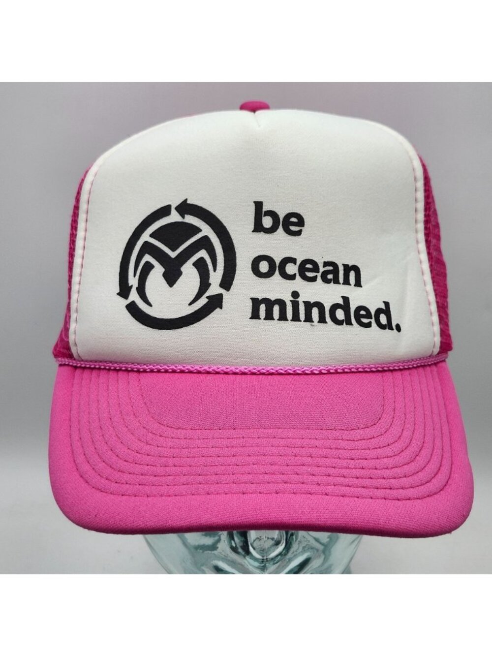 Be Ocean Minded Pink Otto Mesh Foam Trucker Hat Snapback Cap Vintage